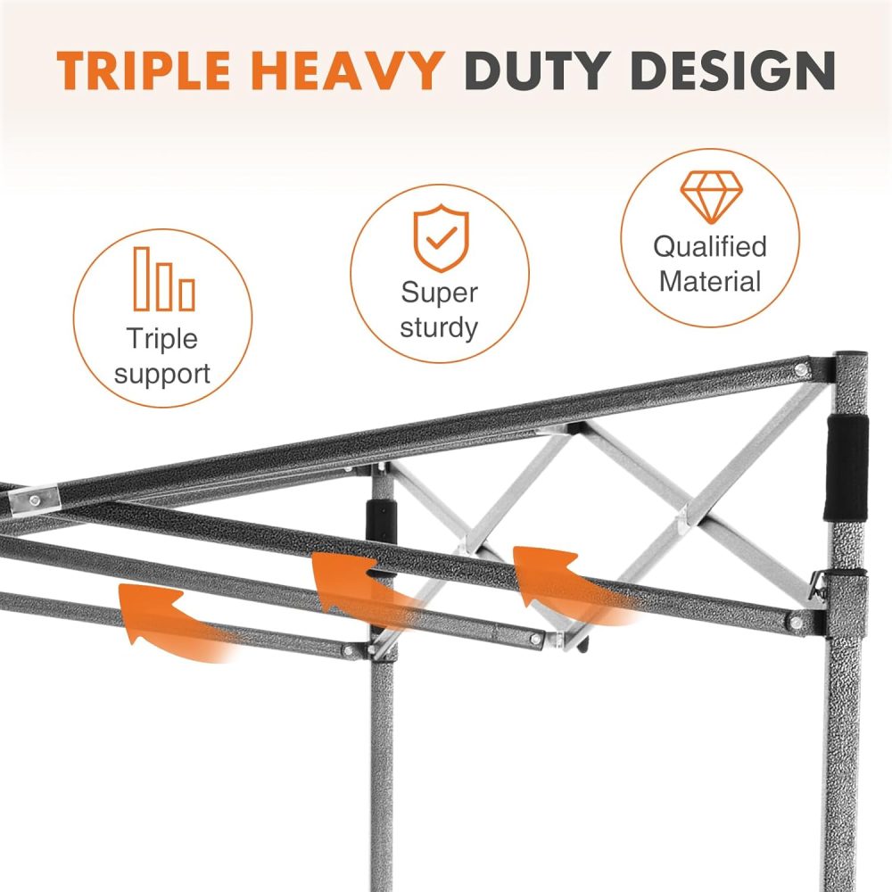 DUMOS Canopy Tents 10x10 Heavy Duty with Sand Bags, Pop Up Canopy for Vendor Market,Parties,Backyard with Carrying Bag, Waterproof Portable Tent Pop Up Shade 10FT WH - Image 2